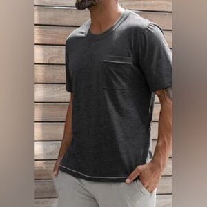 LAHGO Lunya Men's Charcoal Gray Restore Short Sleeve Tee Size XL T-Shirt